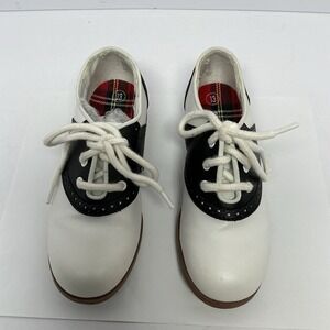 Smartfit Boys Girls Kids Saddle Oxford Shoes Size 13 White & Black